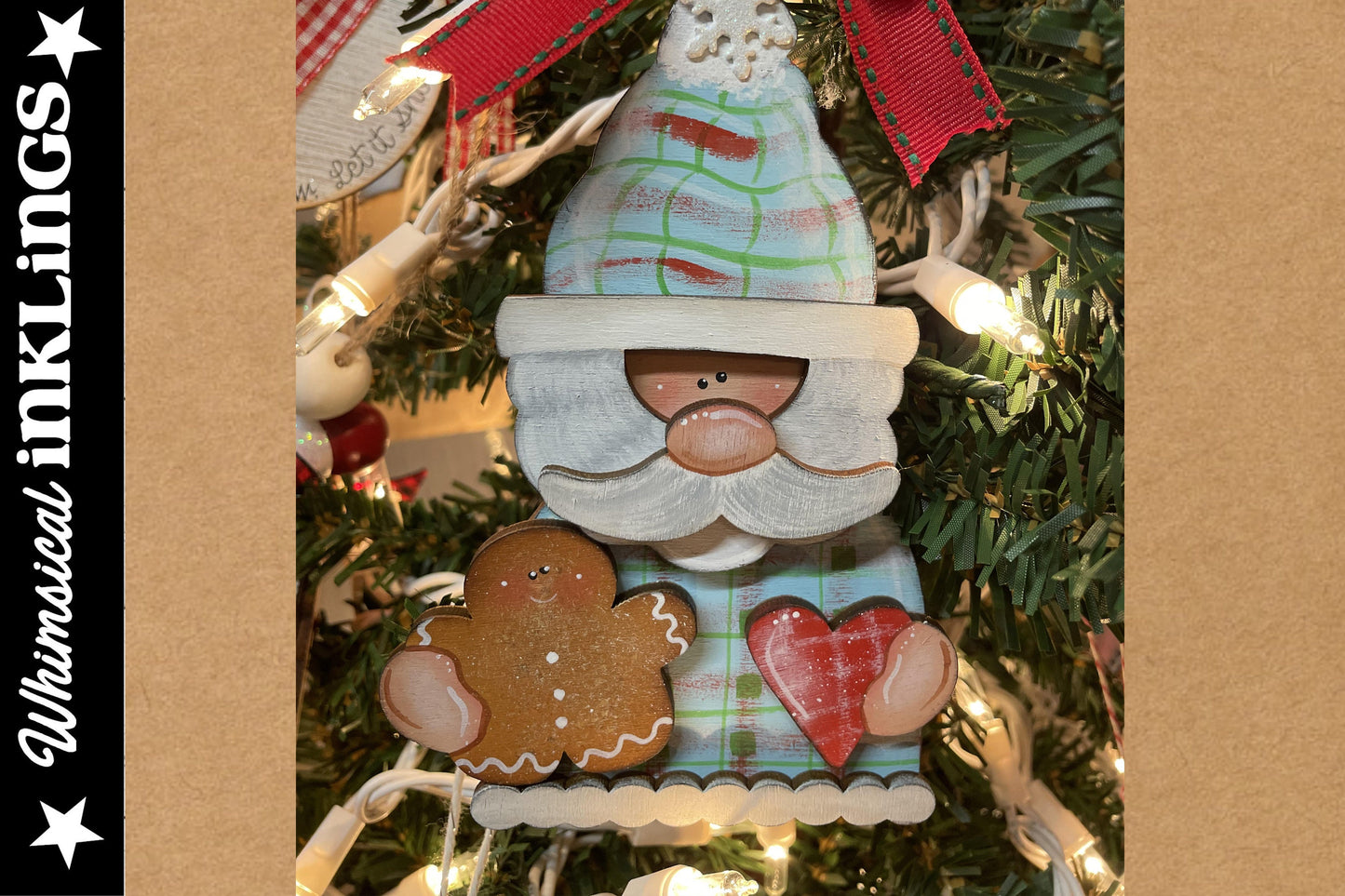 Gingerbread Santa| Santa Claus SVG| Laser Cut Santa Ornament| Glow forge| Ornament SVG