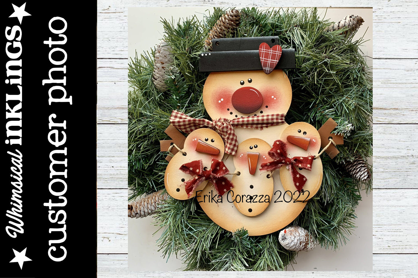 Snow Family Snowman Ornament SVG |Laser Ready Snowman| Glow forge Christmas Ornament|