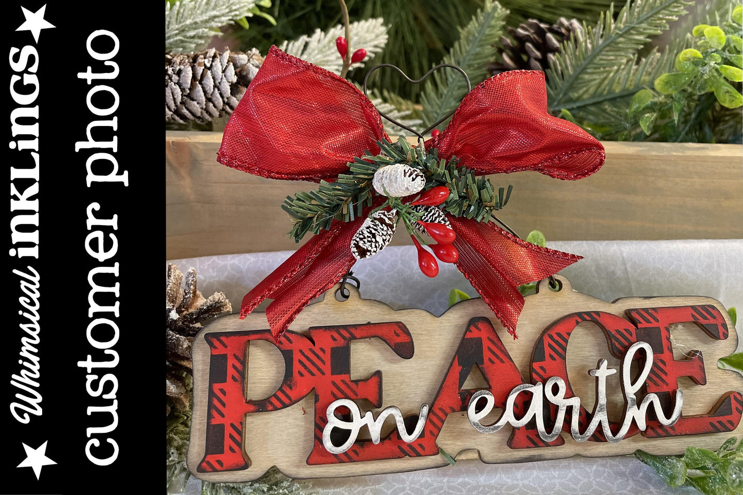 Peace on Earth Christmas Ornament SVG| Peace on Earth SVG| Laser Cut Christmas Ornament| Glow forge| Ornament SVG