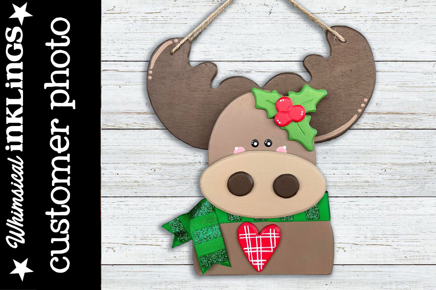 Christmas Moose Ornament SVG| Laser Cut Moose Ornament| Glowforge|Christmas Ornament SVG