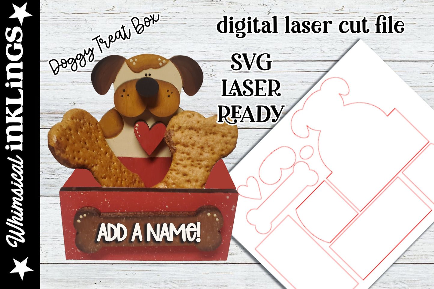 Doggy Treat Box Laser SVG| Laser Cut Dog Treat Box| Glowforge| Dog Bone Box Laser SVG