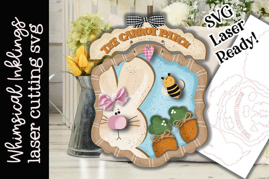 The Carrot Patch SVG |Laser Ready Easter Sign| Glow Forge Easter| Easter SVG| Easter Tray