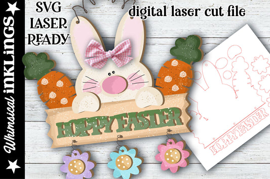 Hoppy Easter SVG |Laser Ready Easter Sign| Glow Forge Easter| Spring SVG|Easter Tiered Tay