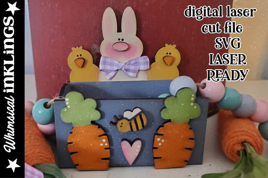 Bunny and Chicks Box Laser SVG |Laser Ready Easter Rabbit| Glow Forge Easter| Easter Rabbit SVG| Bunny box SVG