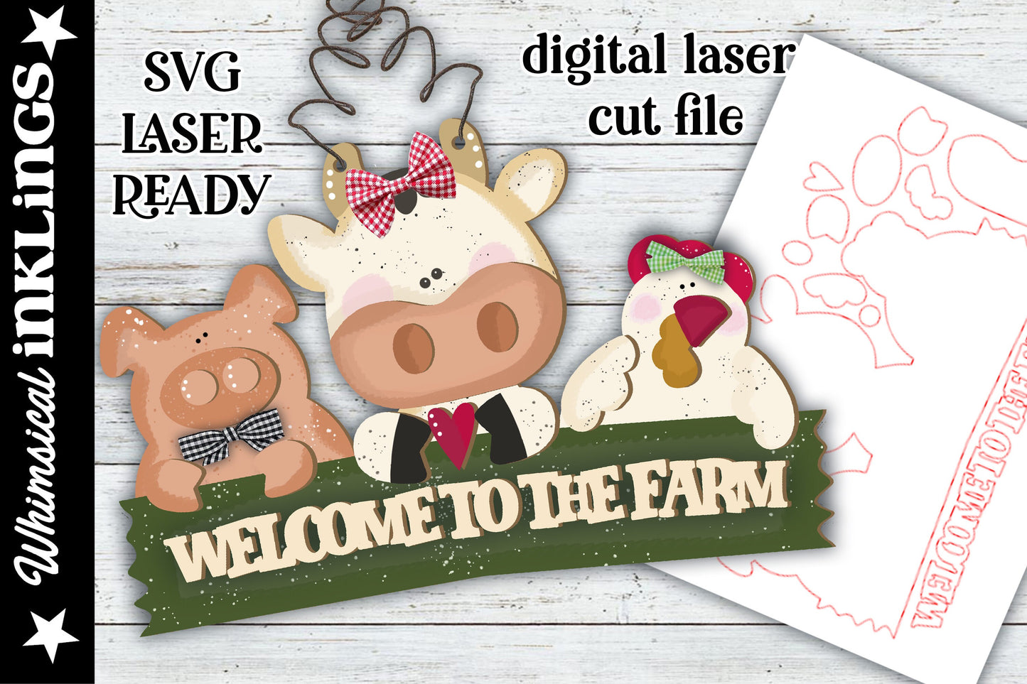 Welcome to the farm SVG| Cow Sign SVG| Laser Cut Cow| Glow forge| Farmhouse SVG| Glowforge Farmhouse