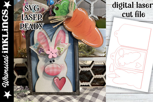 Bunny Tag Easter Laser SVG |Laser Ready Easter Rabbit| Glow Forge Easter| Easter Tag SVG