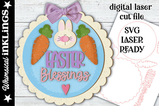Easter Blessings SVG |Laser Ready Easter Sign| Glow Forge Easter| Spring SVG|Easter Tiered Tay