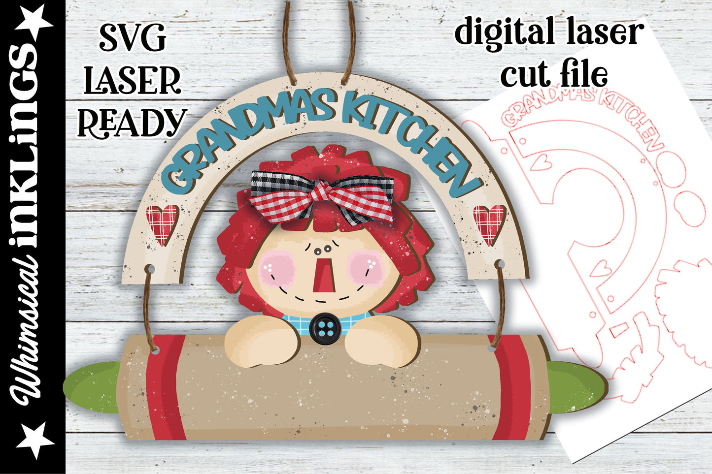 Grandmas Kitchen Annie SVG| Prim Annie SVG| Raggedy Annie Signt| Glow forge| Annie SVG