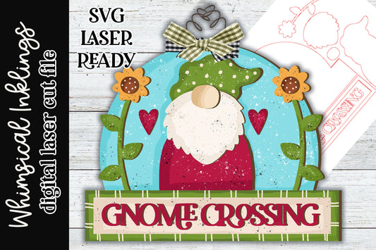 Gnome Crossing Sign SVG| Gnome SVG| Laser Ready Gnome| Gnome Sign|