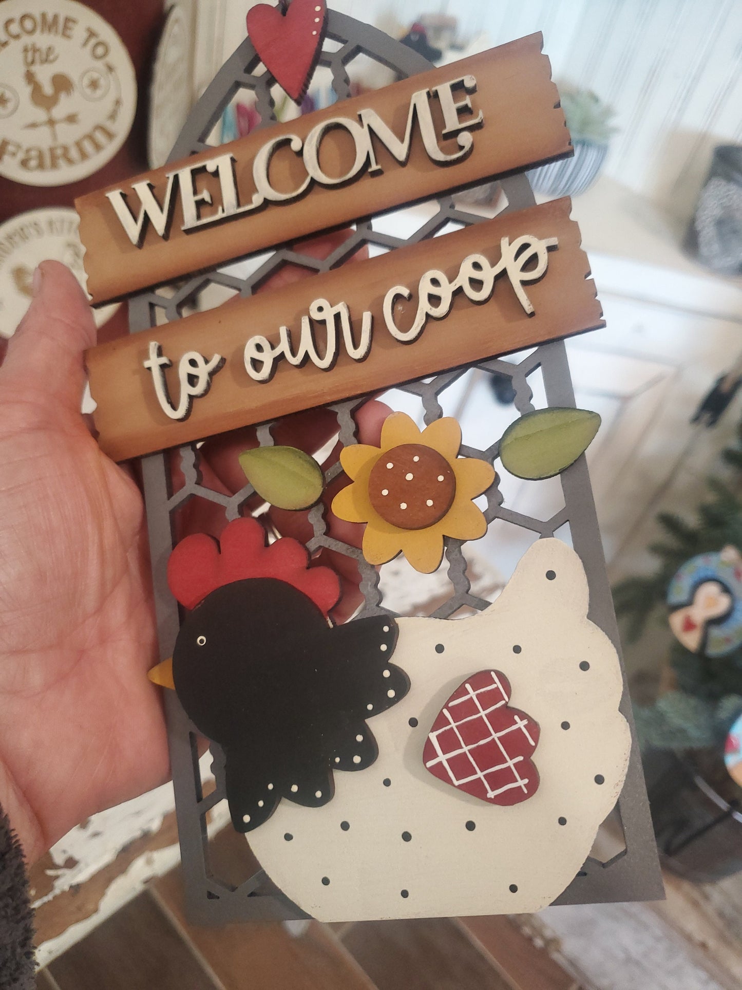 Welcome To Our Coop- Chicken Wire Sign SVG| Chicken SVG| Laser Cut Chicken| Glow forge| Chicken Sign SVG|