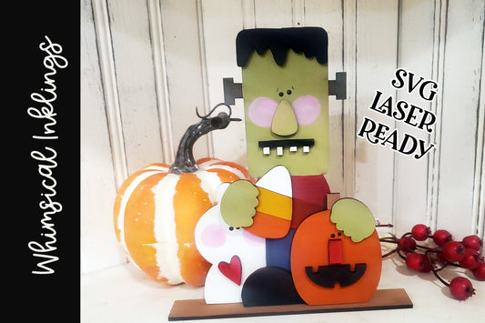 Candy Corn Frank SVG| Halloween Laser SVG| Laser Cut Halloween| Glow forge Halloween| Halloween Frankenstein SVG
