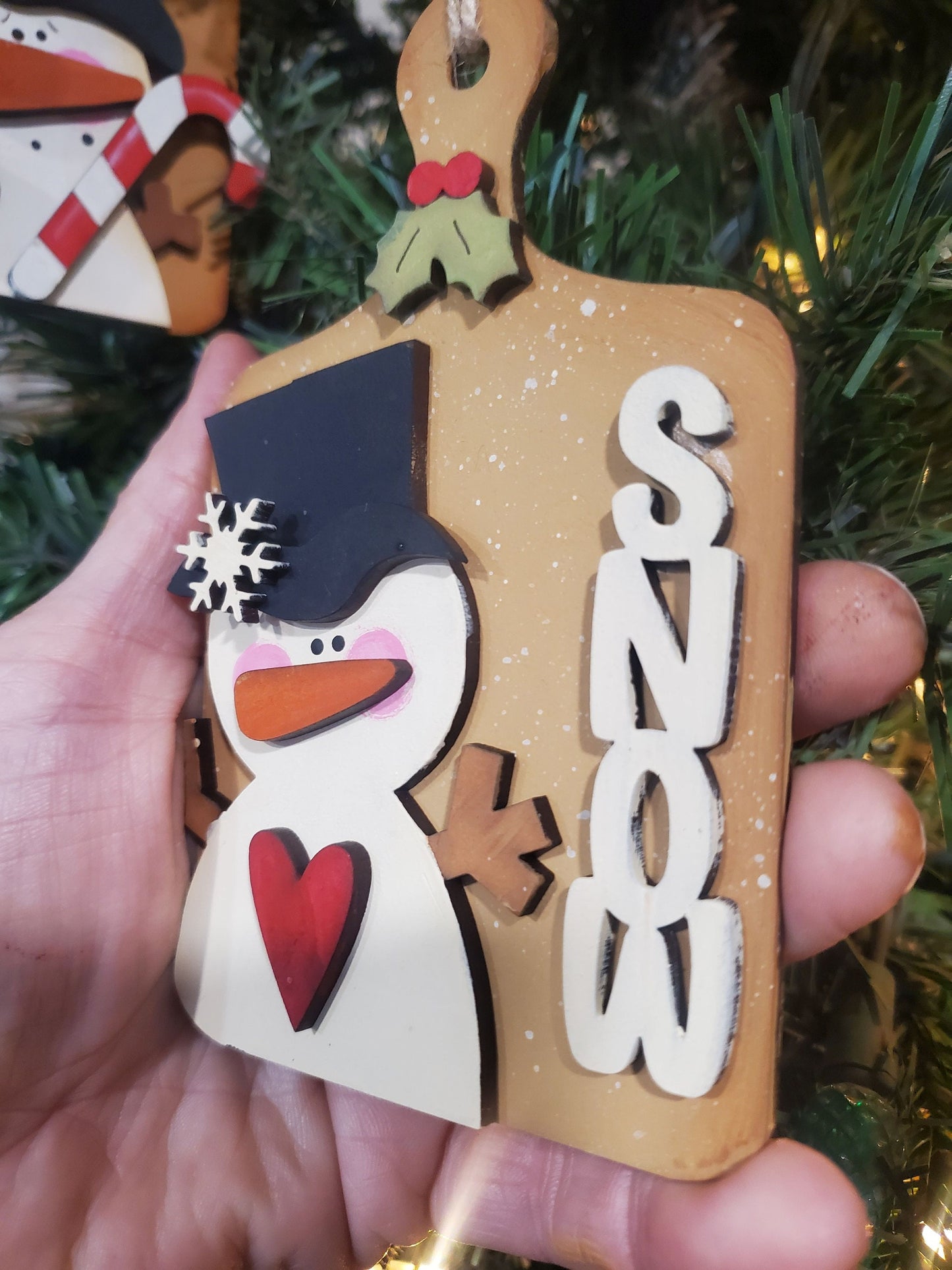 Snowflake Snowman Ornament |Laser Ready Snowman| Glow forge Christmas Ornament|