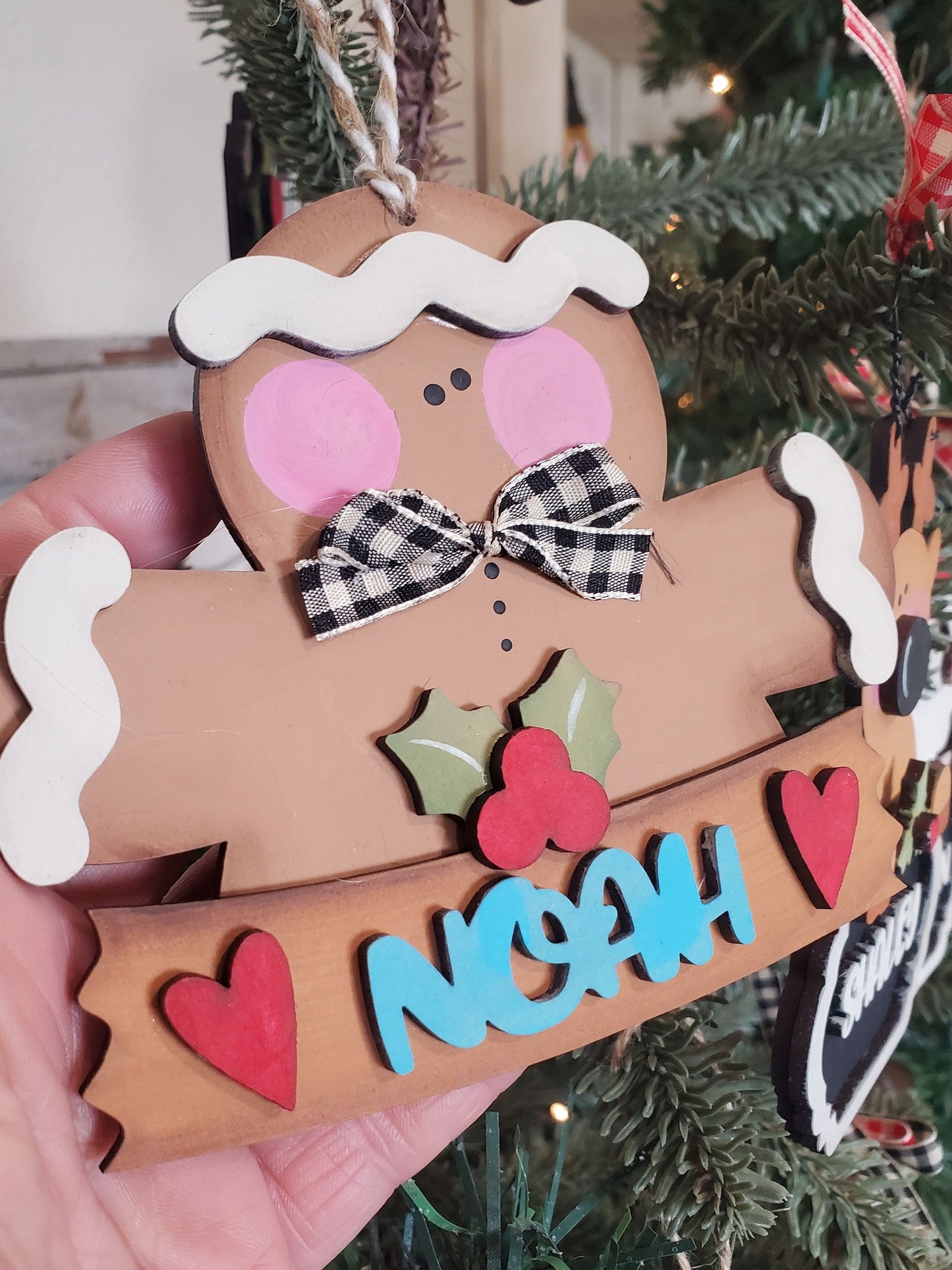 Holly Sign Gingerbread Ornament SVG| Christmas SVG| Laser Cut Christmas Gingerbread| Glow forge| Ornament SVG