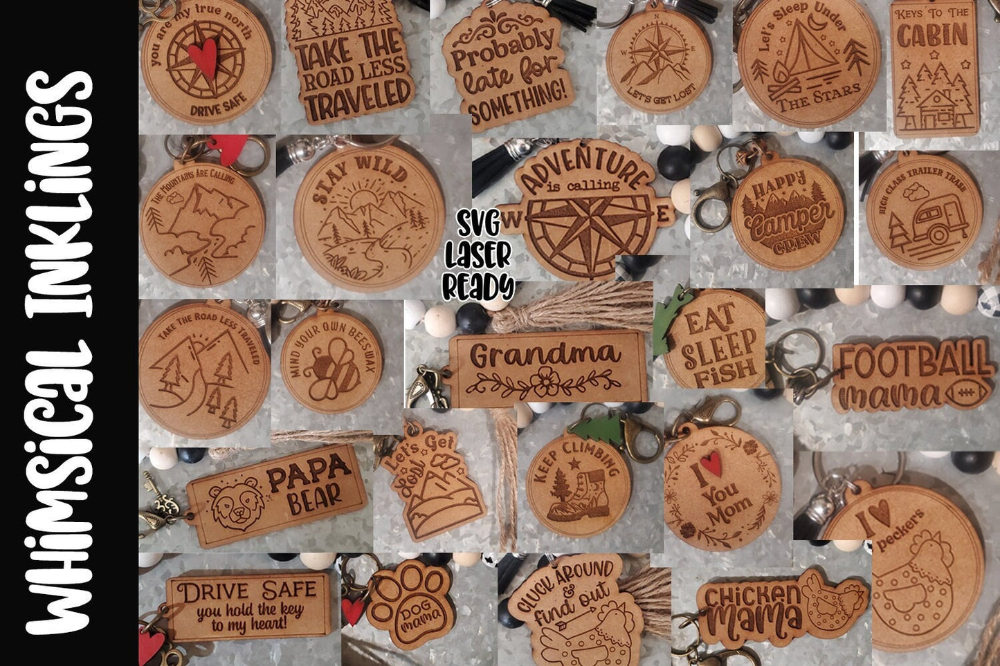 Keychain Bundle SVG Collection| Cow SVG| Laser Cut farmhouse| Glow forge| Magnet SVG| Chicken Magnet