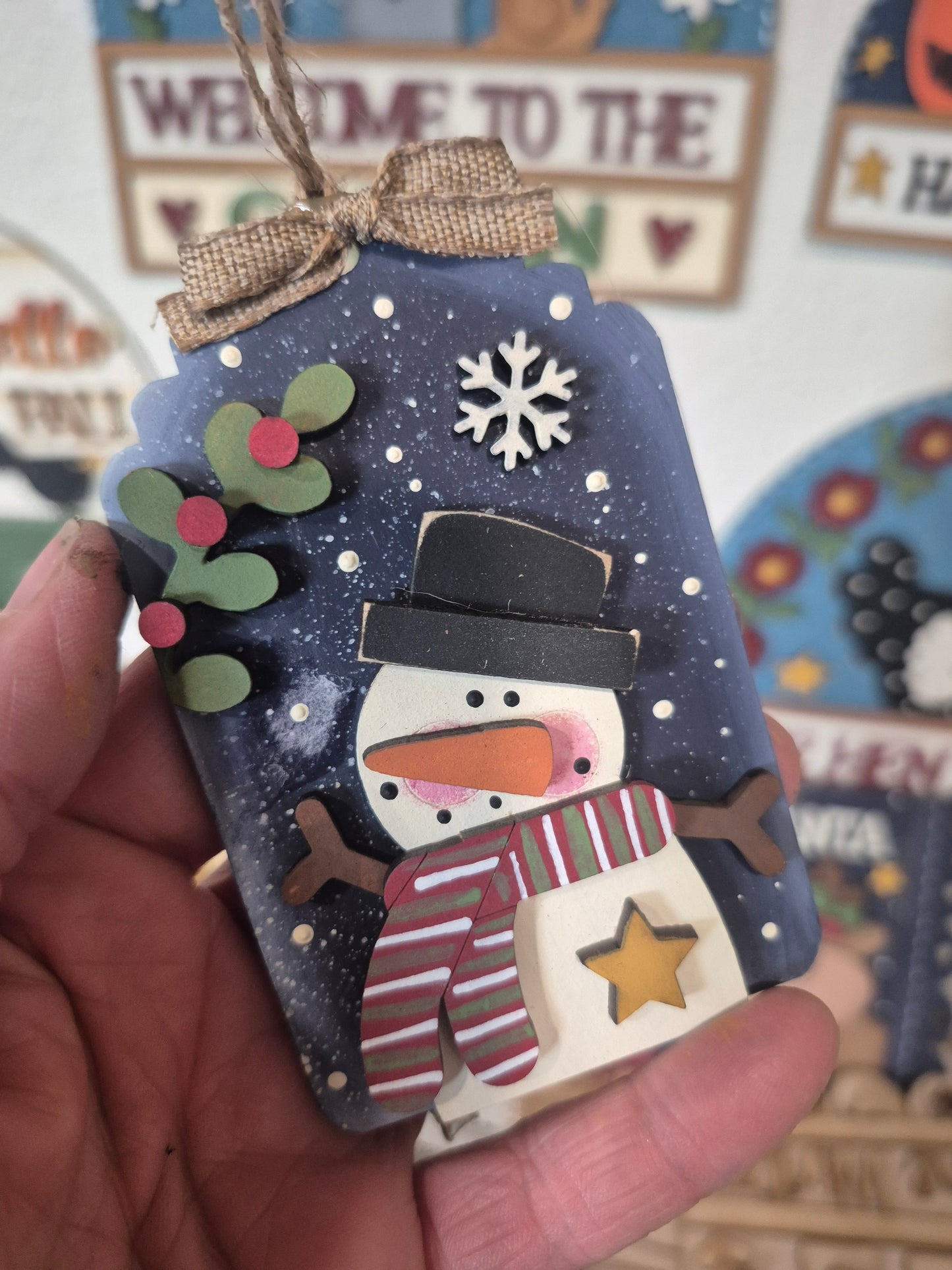 Silly Snowman Trio Ornament Set SVG