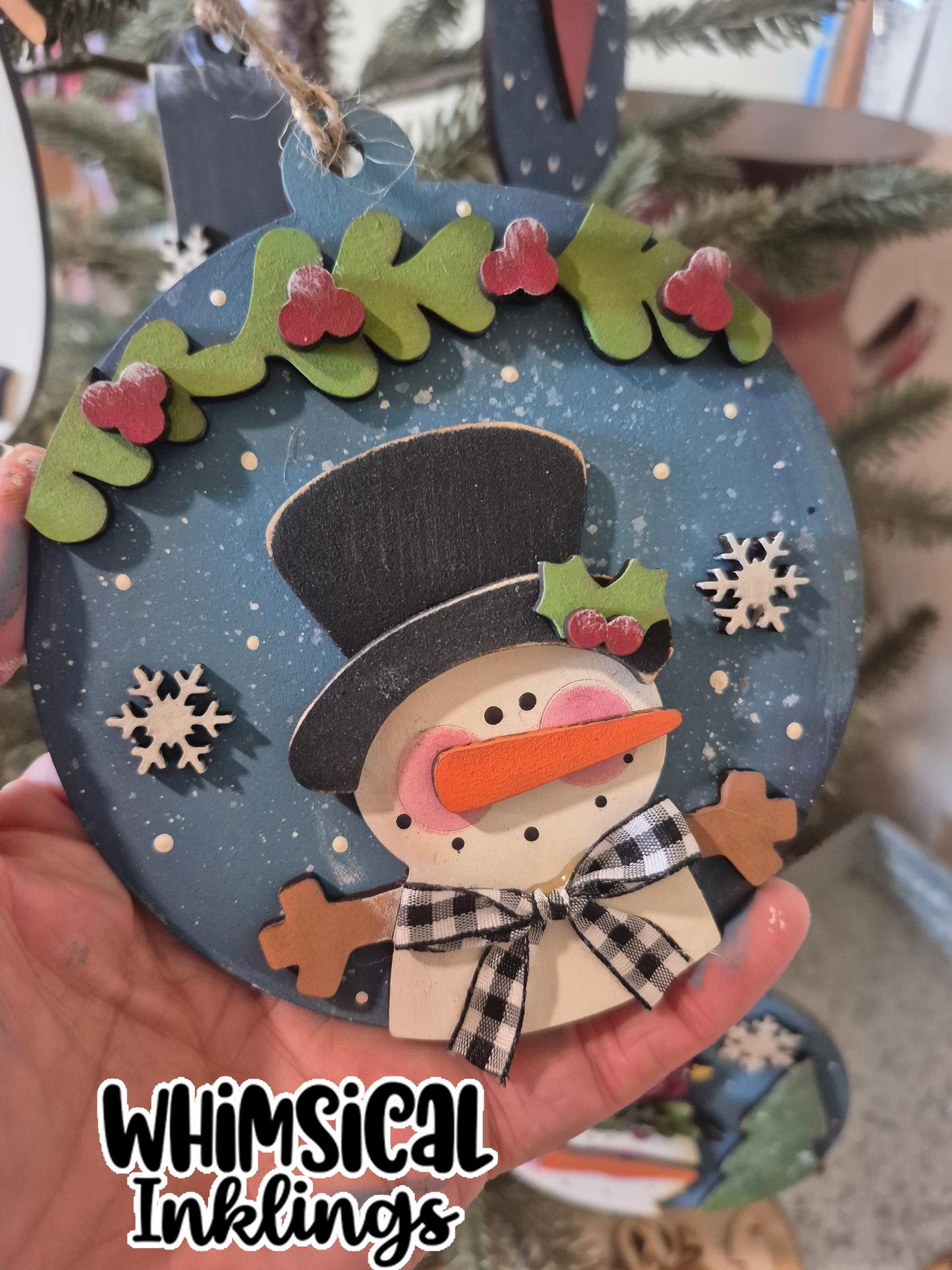 Snowflake Pals Snowman Ornament Duo Laser SVG