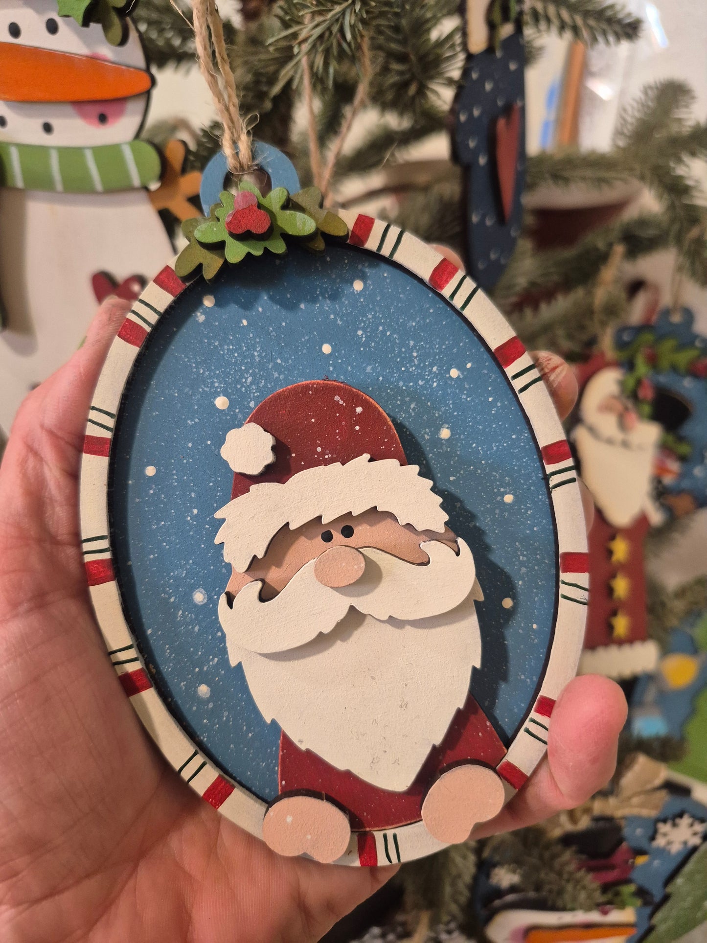 Christmas Character Frame Ornament Trio Laser SVG's