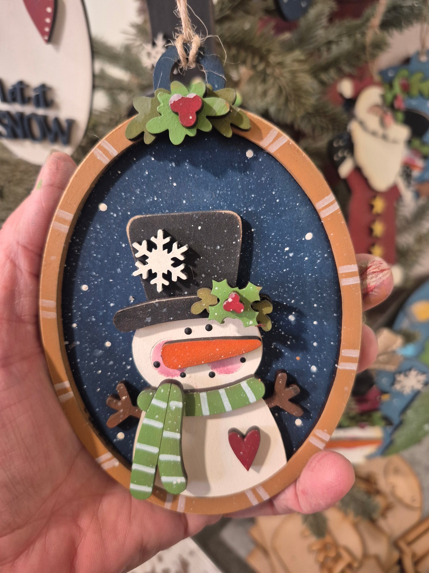 Christmas Character Frame Ornament Trio Laser SVG's