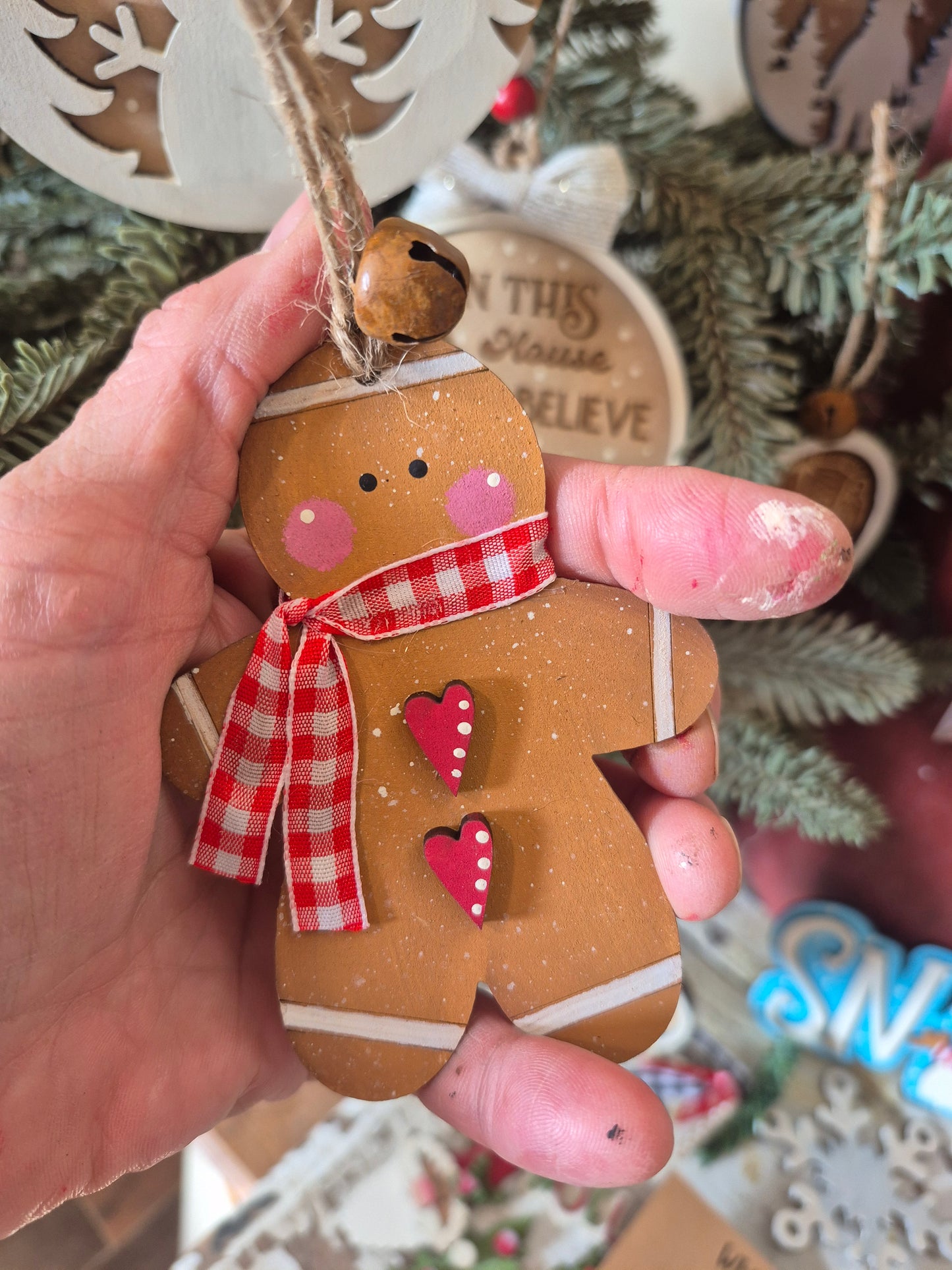 Sweet Gingerbread Santa Ornaments Laser SVG