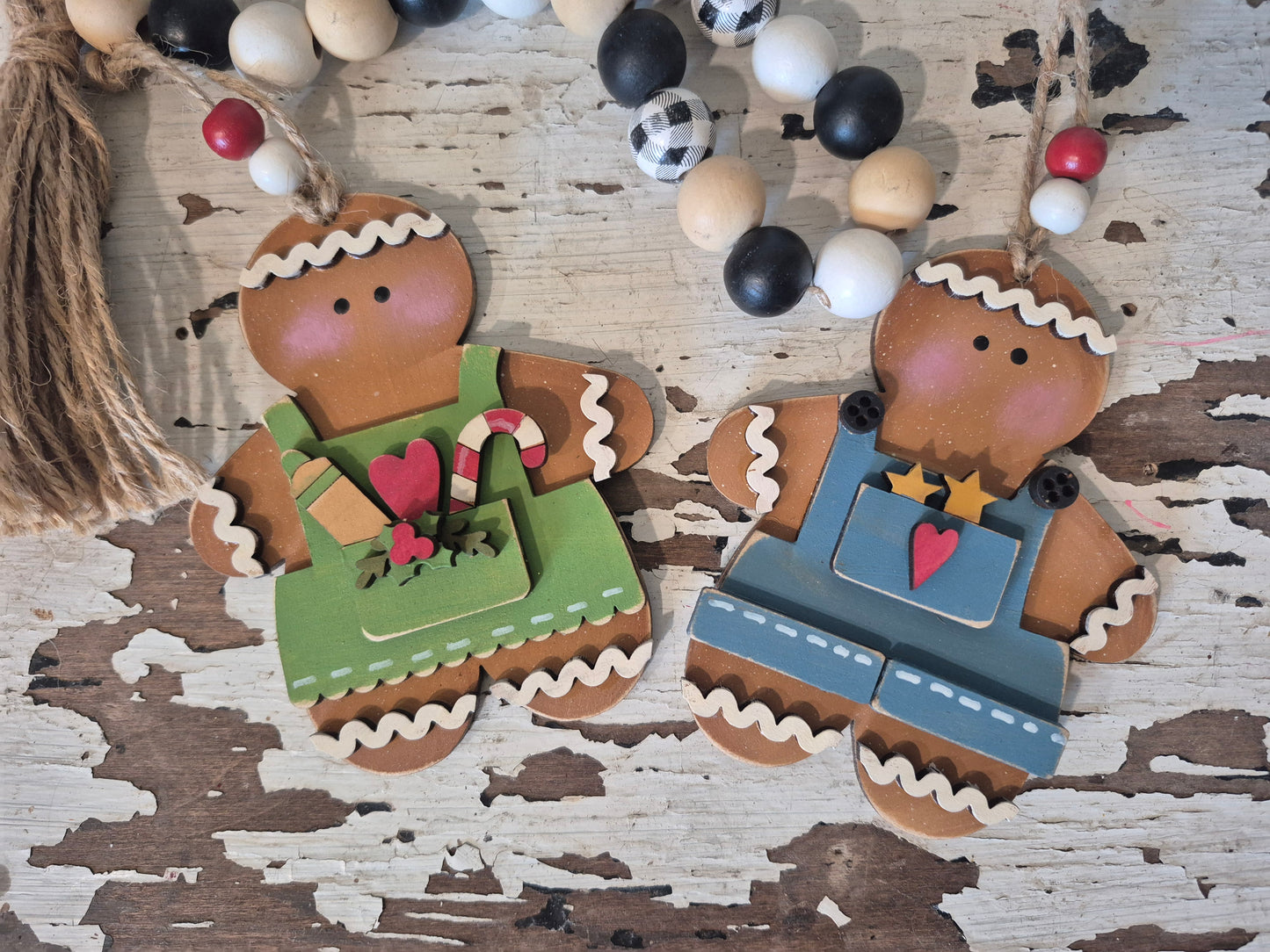 Gingerbread Couple Ornaments Wood Kit