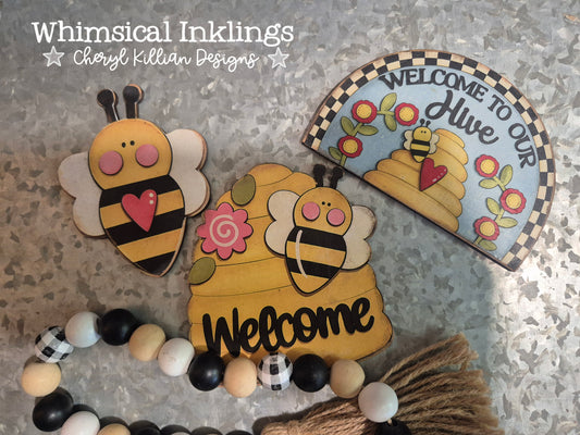 Welcome To Our Hive Modge Podge DIY Wood kit