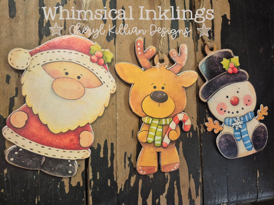 Christmas Buddies DIY Wood Kit For Modge Podge Set