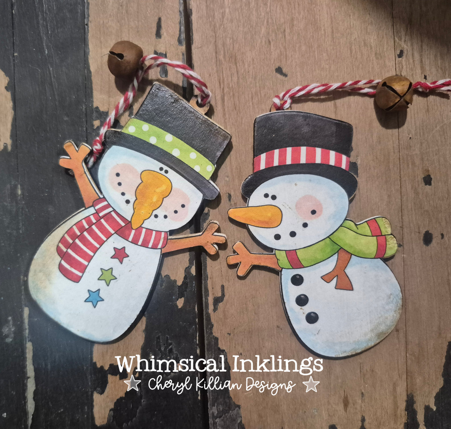 Snowman Duo DIY Wood Kit and matching Mod Podge Printables