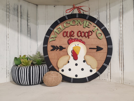 Welcome To Our Coop Sign DIY Wood Kit