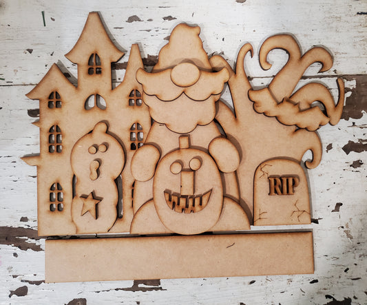 Haunted Halloween Gnome DIY Wood Kit