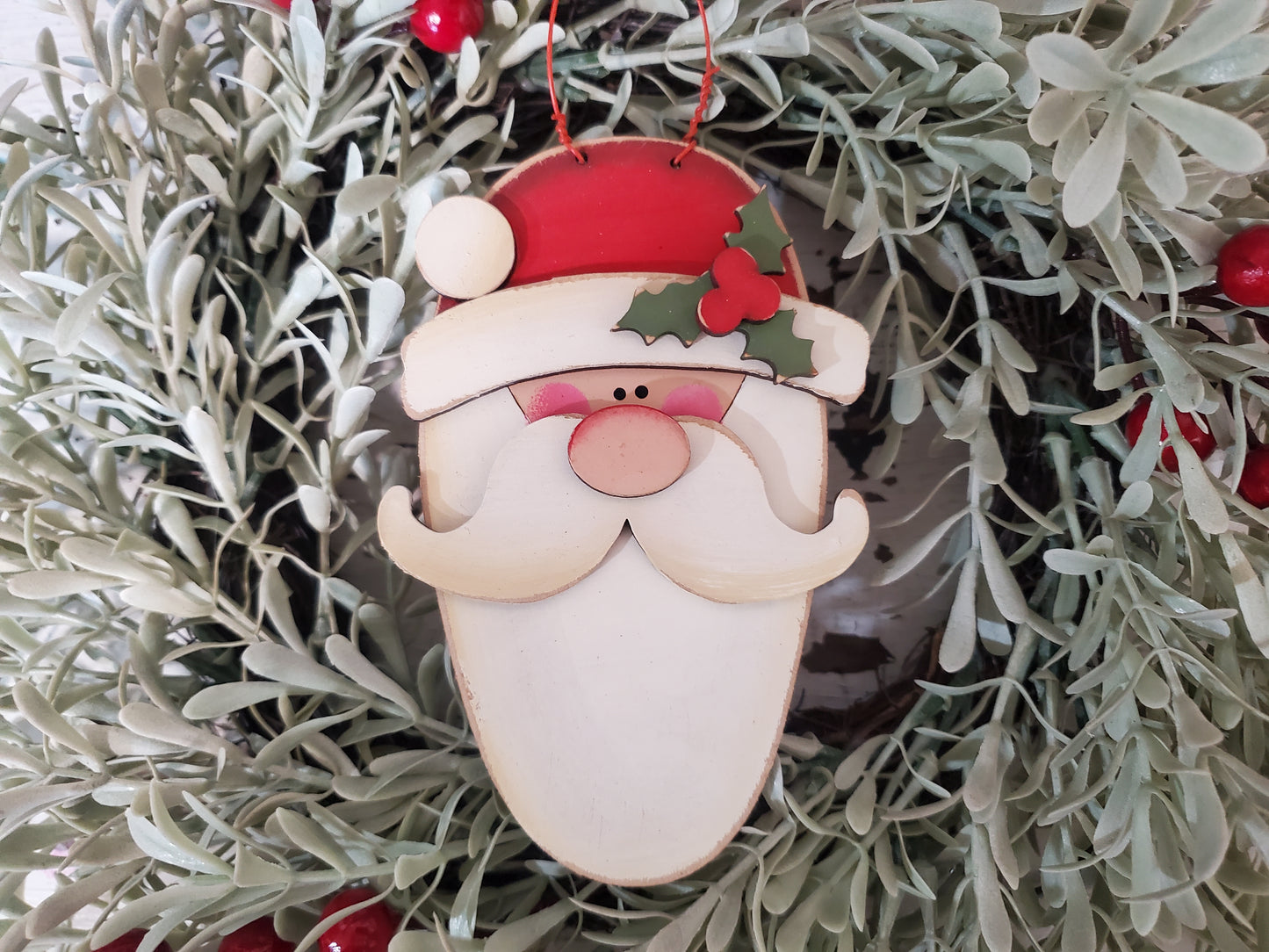 Prim Santa Face Ornament DIY Wood Kit