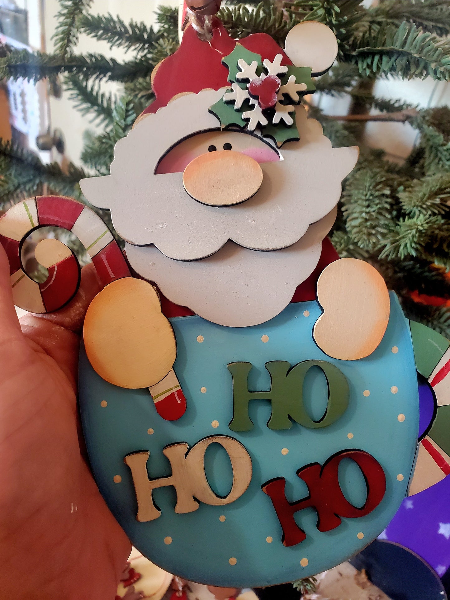 Ho Ho Ho Santa Mug Ornament Laser SVG| Christmas Laser SVG