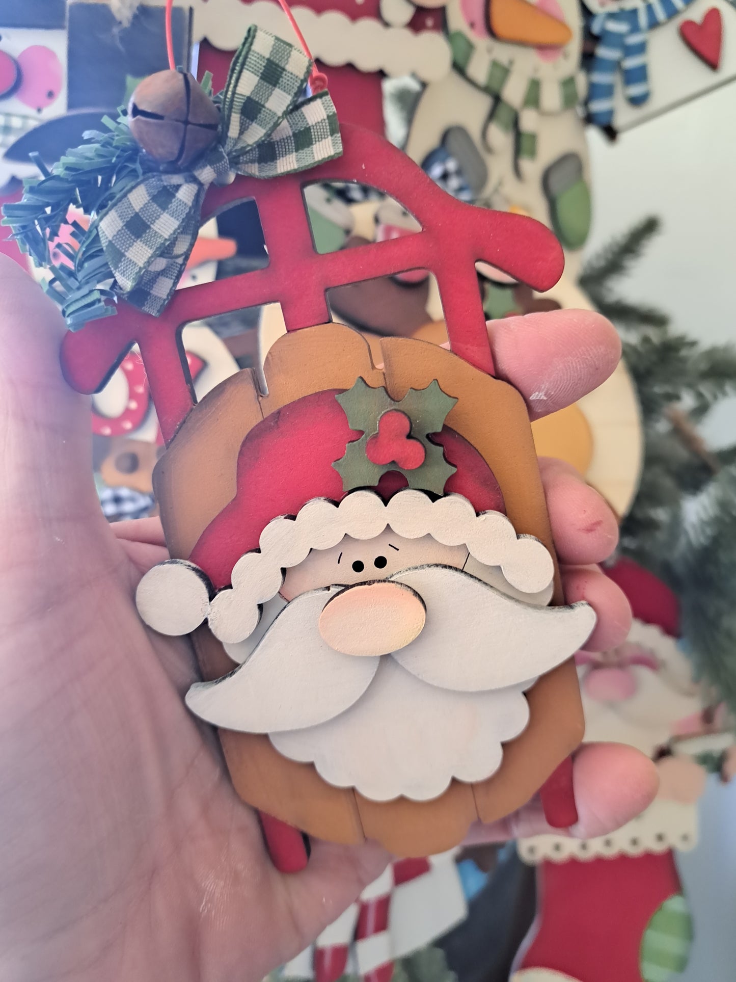 Santa Sled Ornament Laser SVG