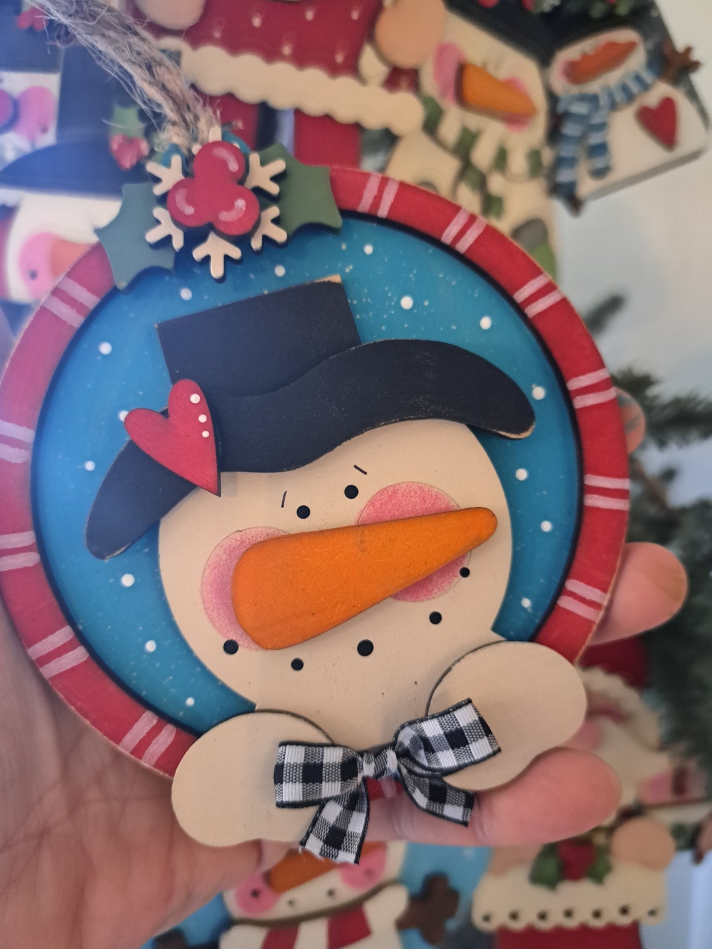 Heart Hat Snowman Ornament Laser SVG