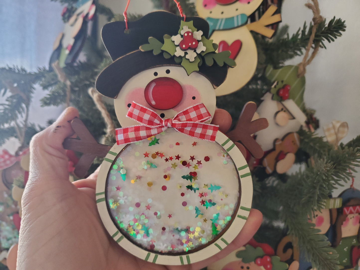 Frosty Fred Snowman Shaker Ornament Laser SVG