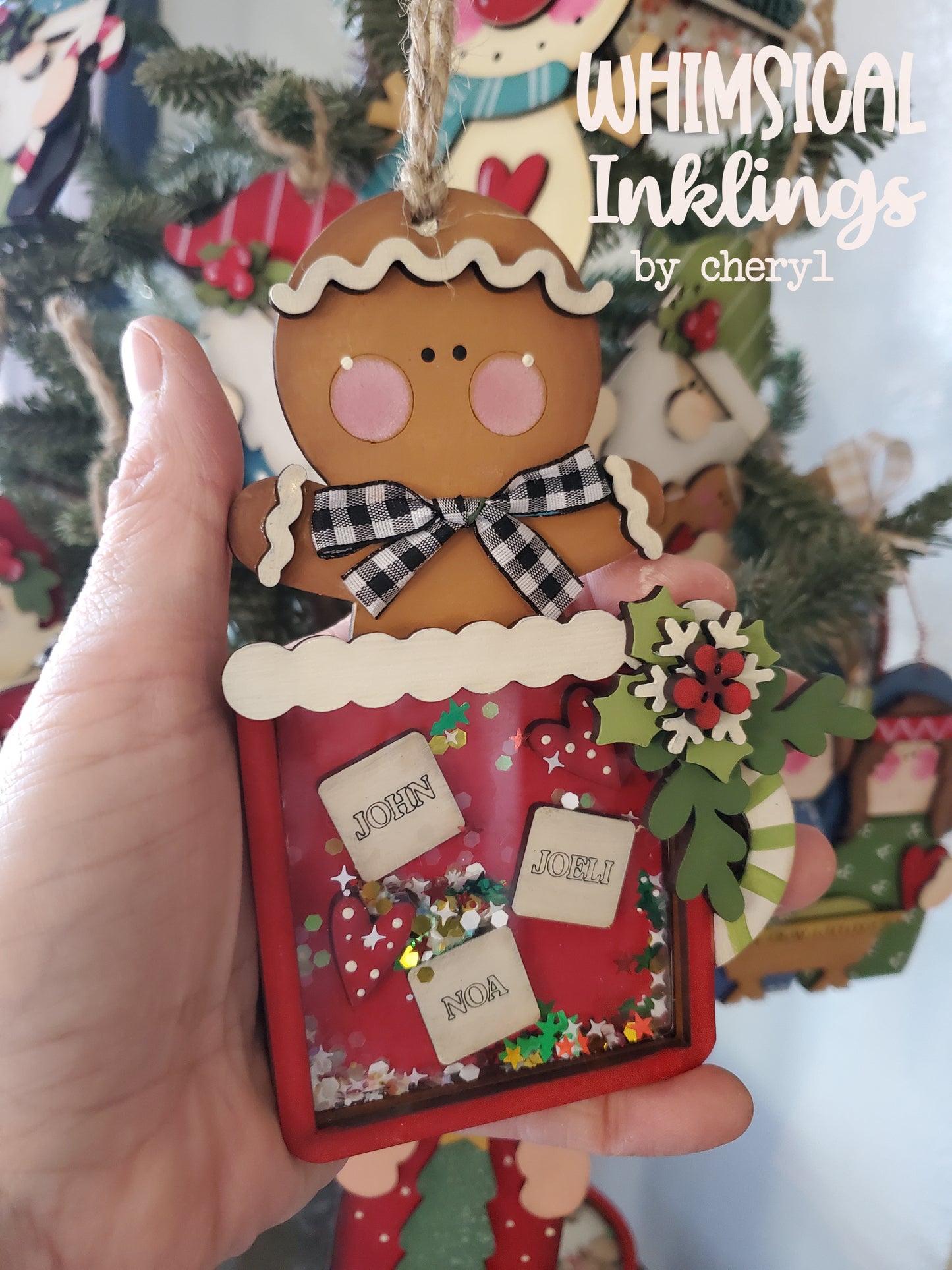 Gingerbread Cocoa Shaker Ornament Laser SVG