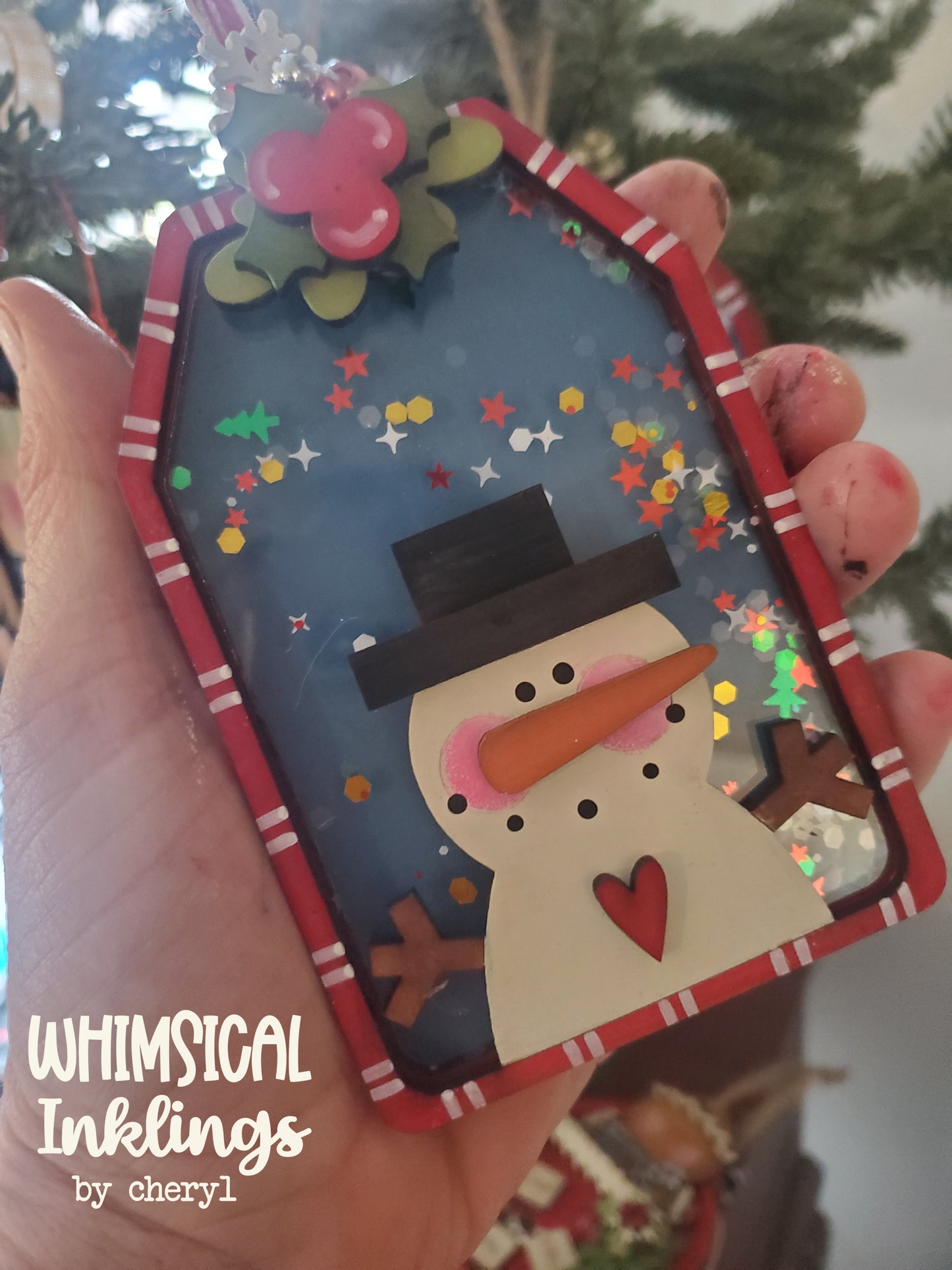 Little Snowman Shaker Tag Ornament Laser SVG