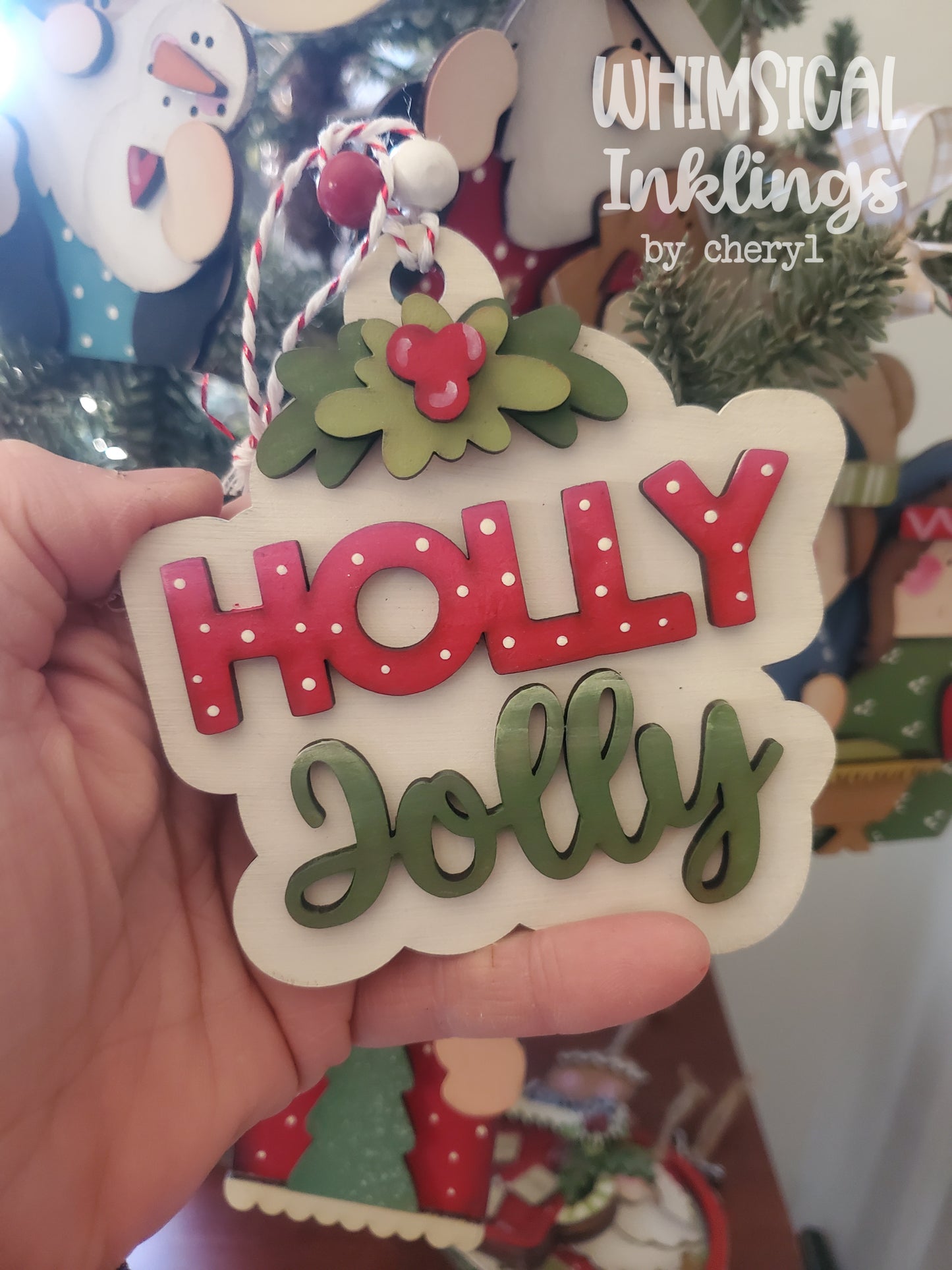 Holly Jolly Santa Ornament Set Laser SVG