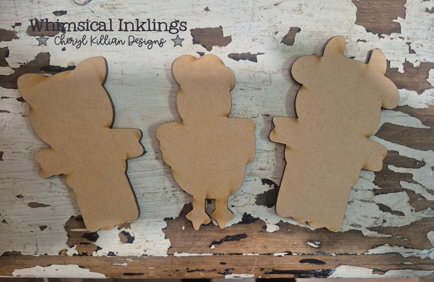 Farm Trio Magnets  Modge Podge Set wood kit