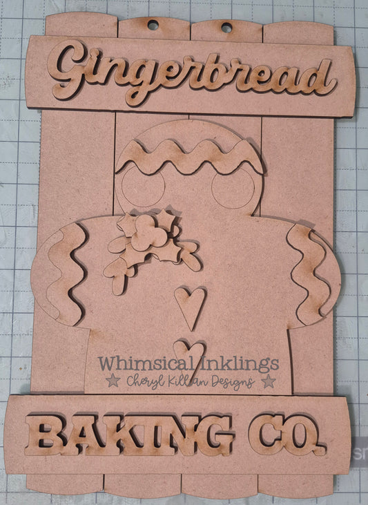 Gingerbread baking Co. Sign DIY Wood kit