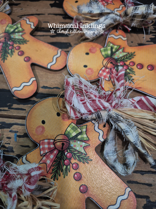 Sweet Gingerbread garland and ornament DIY Wood Kit