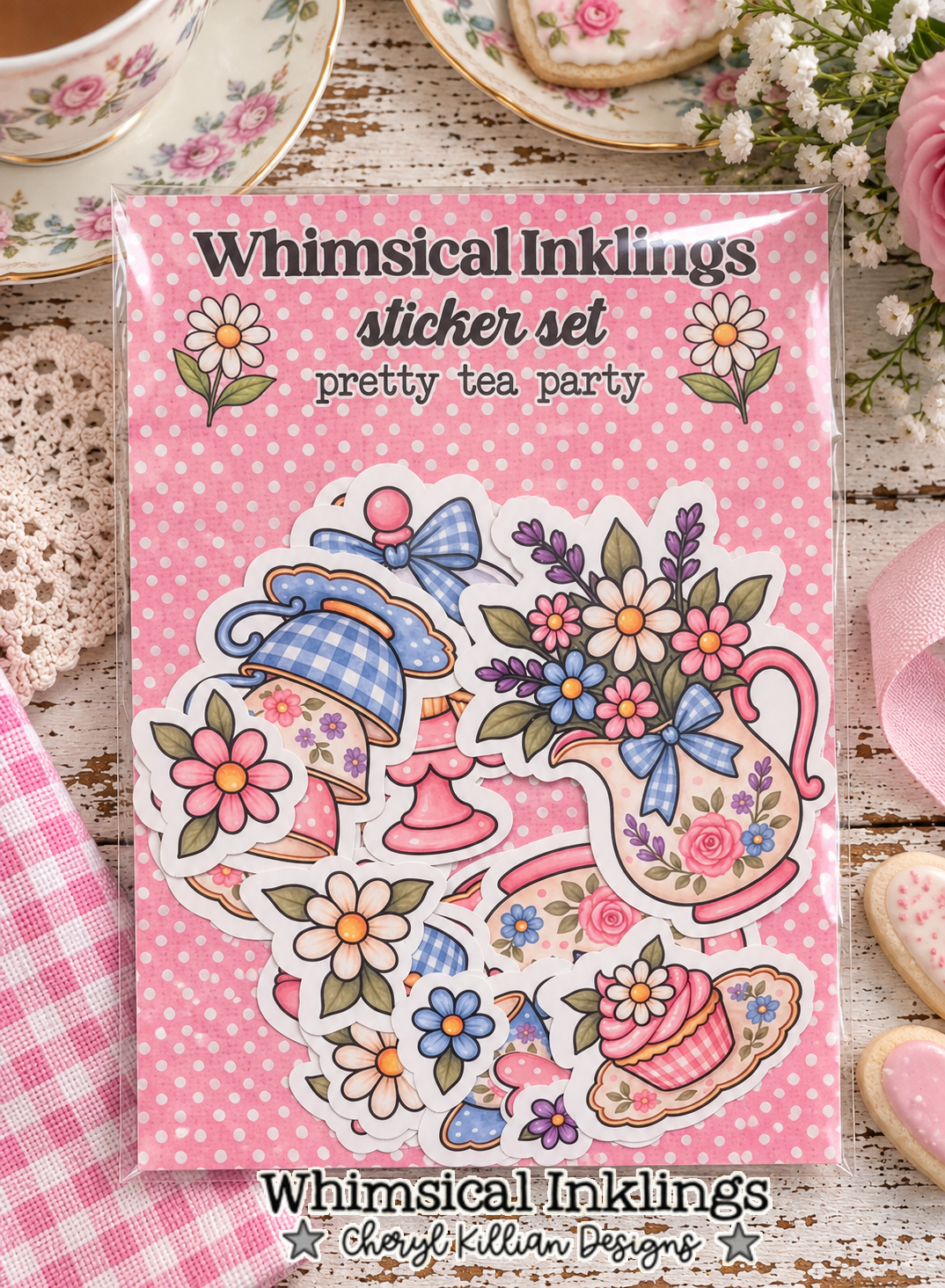 Pretty Tea Party Sticker pack| Tea Party Stickers