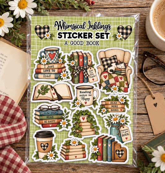 A Good Book Sticker pack| reading Stickers