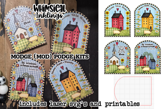 A House is Built Magnet SVG and Matching Modge Podge Printables| Laser SVG