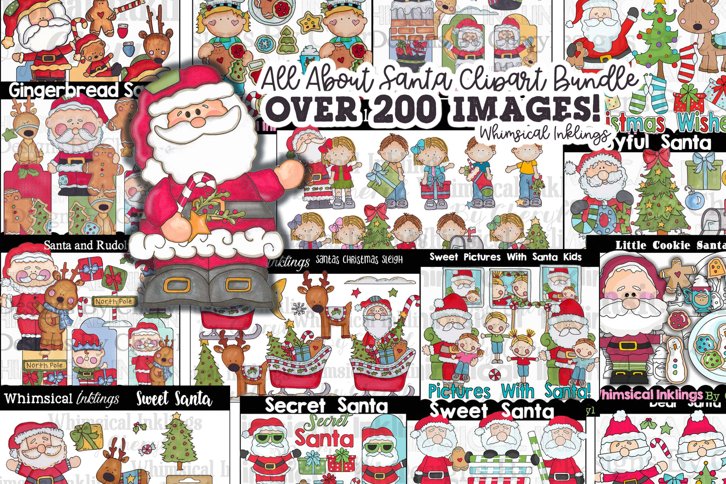 All About Santa Sublimation Bundle| Santa Sublimations| Christmas Clipart