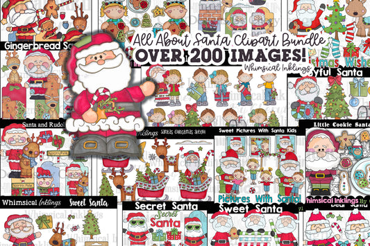 All About Santa Sublimation Bundle| Santa Sublimations| Christmas Clipart