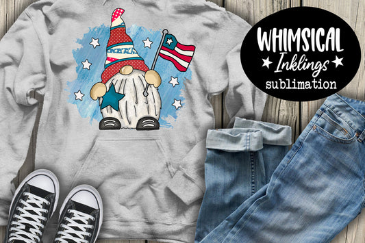 All American Gnome Sublimation| Patriotic Sublimation