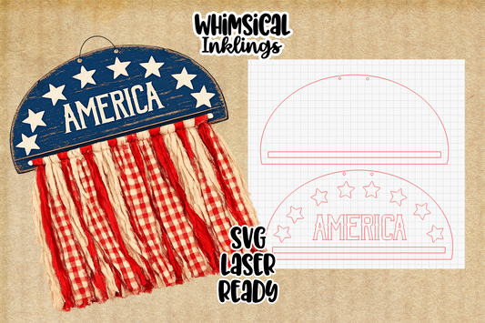 America Arched Sign Laser SVG|Patriotic