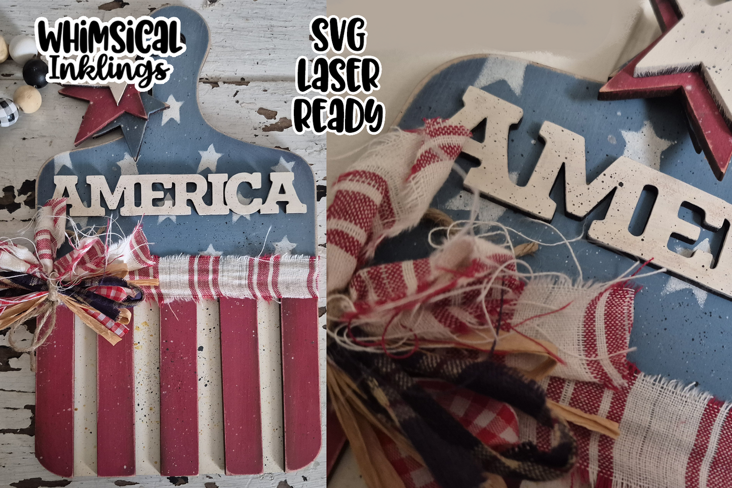 America Bread Board Sign Laser SVG| Patriotic SVG