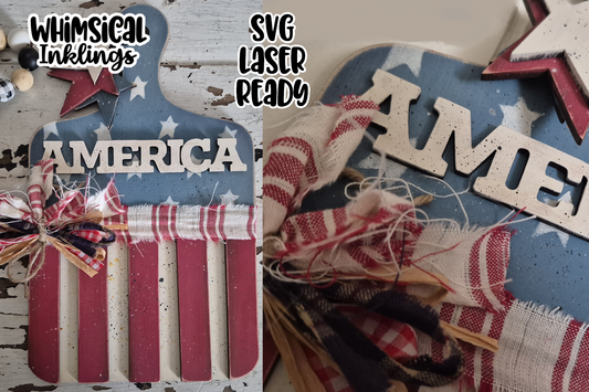 America Bread Board Sign Laser SVG| Patriotic SVG