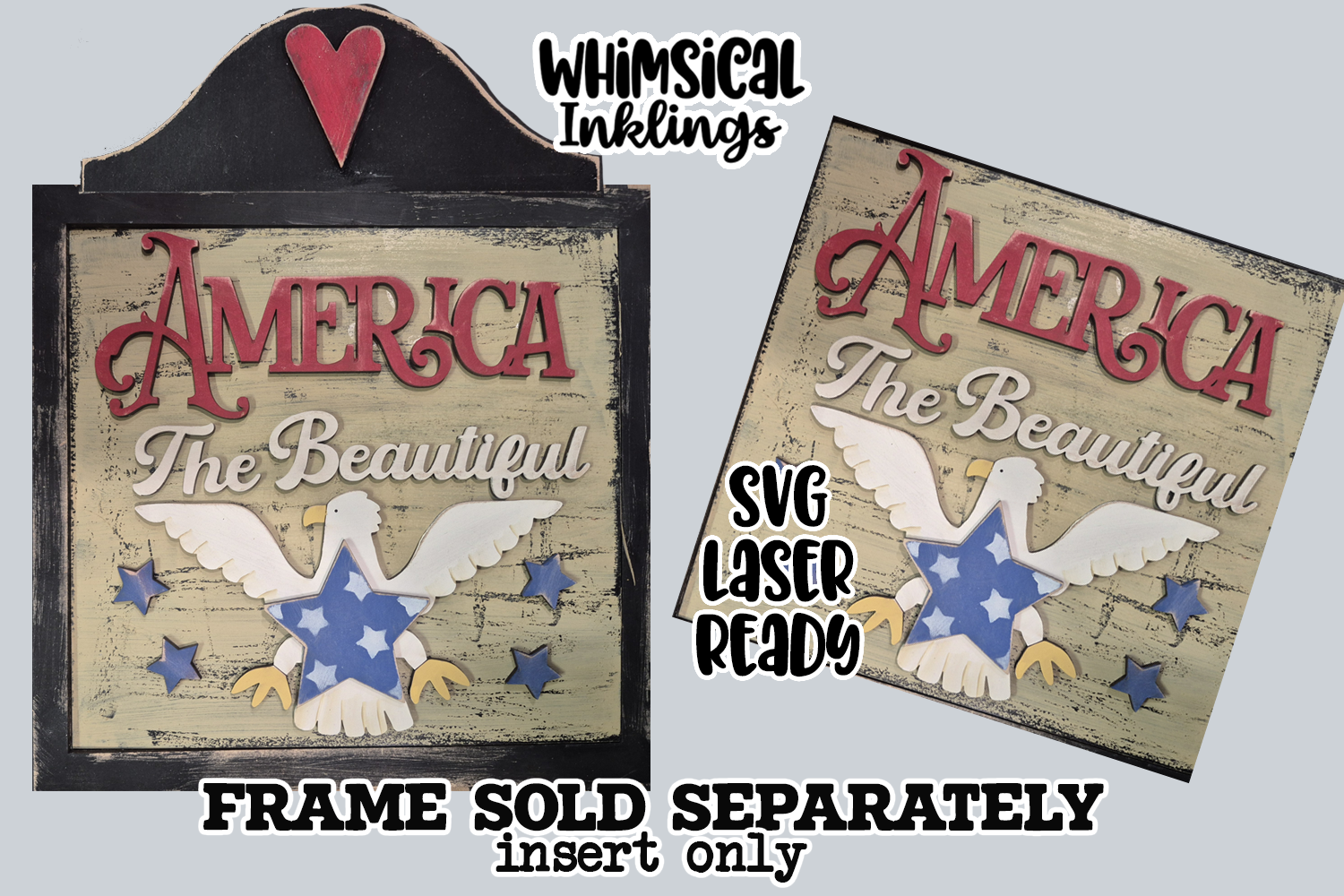 American The Beautiful Interchangeable Frame Insert Laser SVG| Laser S ...